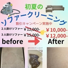【先着20名！キャンペーン】プロ仕様　ソファークリーニング