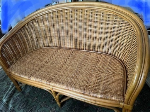 ラタン　ソファ　チェア　ベンチ　籐　ヴィンテージ