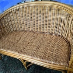 ラタン　ソファ　チェア　ベンチ　籐　ヴィンテージ