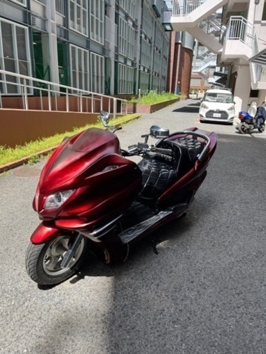 ヤマハ　マジェスティ　ワインレッド　フルエアロカスタム　LEDスピーカー付き実働