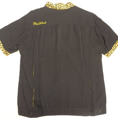 THE FLAT HEAD ザ・フラットヘッド 半袖シャツ レーヨン100％ ブラック size:38 の画像