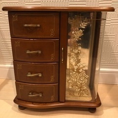 オルゴール付木製ジュエリーボックス