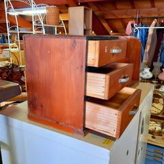 昭和レトロ 卓上 本立て ブックスタンド 木製 引き出し付き　/UJ-0521 南の画像