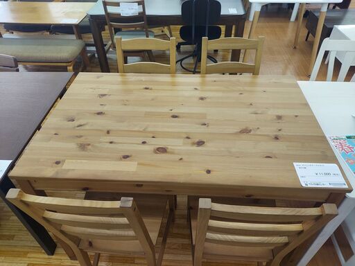 ★ジモティ割あり★ IKEA ダイニングテーブルセット 木目調 H74×D74×W118 クリーニング済み YJ163