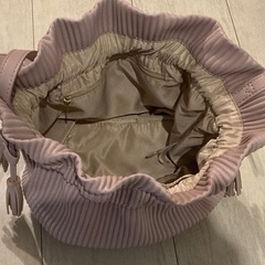 レディース ショルダー 巾着バッグ ピンクの画像