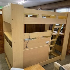 ロフトベッドセット　66444 ベッド、デスク、引き出し　少し傷あり