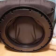 リクライニング　ひじ掛け付き座椅子　360℃回転　ブルー系　フラット　【美品】≪値下げ≫の画像