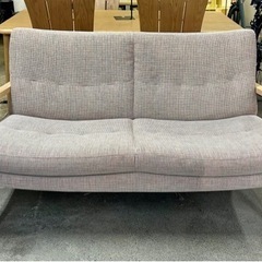 札幌市内配送無料 美品 karimoku カリモク家具 2人掛椅子 布張り