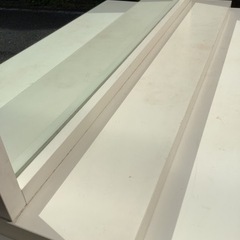 中古　木製枠　ミラー　白　84の画像