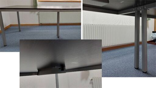 ミーティングテーブル 約210cm 高さ67cm 2台連結タイプ 大型 会議