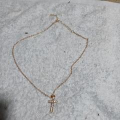 ≒▼J→→→M26-1★虹色ダイヤモンドの輝き 黄金の十字架クロス K18GFゴールドネックレス 誕生日プレゼント母日連休夏祭ギフト 国内発送の画像