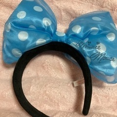 最終値下げディズニーミニーマウスカチューシャ水色美品