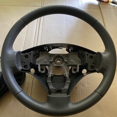 スズキ純正ステアリング　革巻きの画像