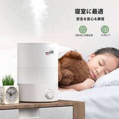 【新品・未使用】BWJBSW 加湿器 卓上 2.5L大容量【 除菌 アロマ 次亜塩素酸水対応】超音波 お手入れ 空焚き防止 簡単操作 静音 省エネ 吹出口360°調整 の画像