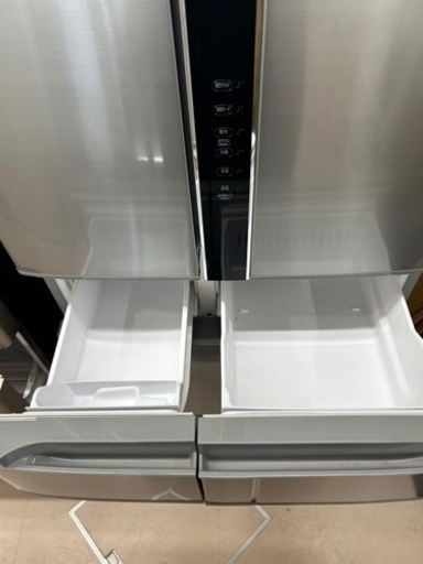 美原店　2015年製 HITACHI/日立 517L 冷蔵庫 フレンチドア R-F520E 真空チルド シルバー系 