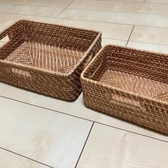 ★美品★ラタンバスケット2個