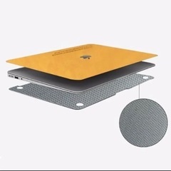 MacBook Pro ケース カバー 高級感 羊革 パソコン 保護フィルム 灰の画像