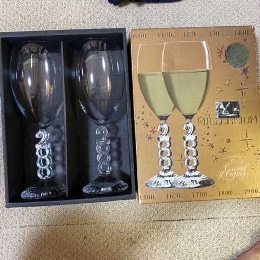 その他 Vtg Wine Glasses Millennium 2000 Y2K Crystal Bordeaux Cristal D'arques France