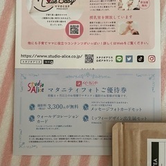マタニティフォト　優待券の画像