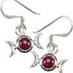 AzureGreen  Triple Goddess Earri...