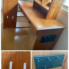 天然木パイン材デスク の画像