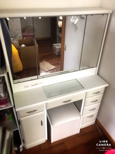 三面鏡ドレッサー　ウッドホワイトカラー　鏡台