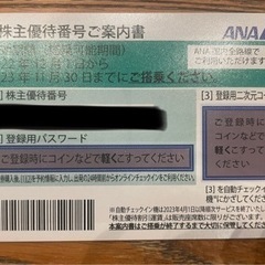 ANA 株主優待番号ご案内書の画像