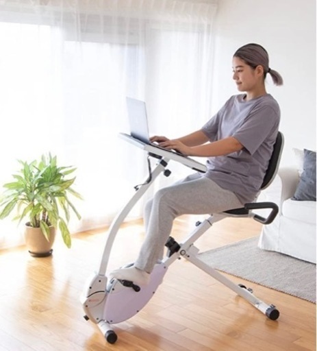 デスク付きエアロバイク フィットネスバイク テレワーク 折畳可 鉄人倶楽部