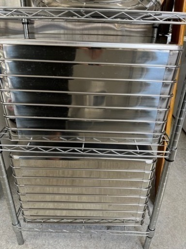 バット　ステンレス　大10個　L型　520×380×50餃子バット　クローバー　2021年購入　1年半使用【美品】