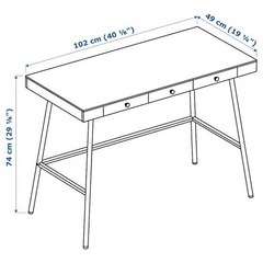 IKEA LILLÅSEN リルオーセン デスク, 竹, 102x49 cmの画像