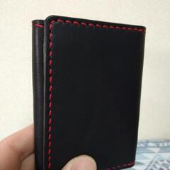 名刺入れ　ハンドメイド　カードケース　サドルレザー　手縫い　芯染め　バイカラーの画像