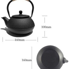 鉄瓶 鉄器 急須 ih対応 直火 鉄やかん 800ml 0.8l 鉄分補給の画像