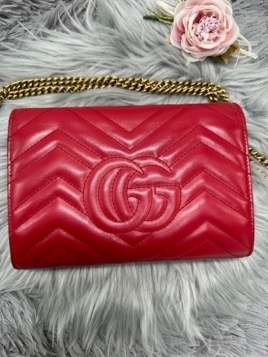 GUCCI グッチ　マーモント キルティング ショルダーウォレット　チェーン