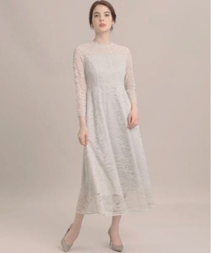 未使用品　＜Maglie White＞ラッセルレースロングドレス