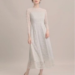未使用品　＜Maglie White＞ラッセルレースロングドレス