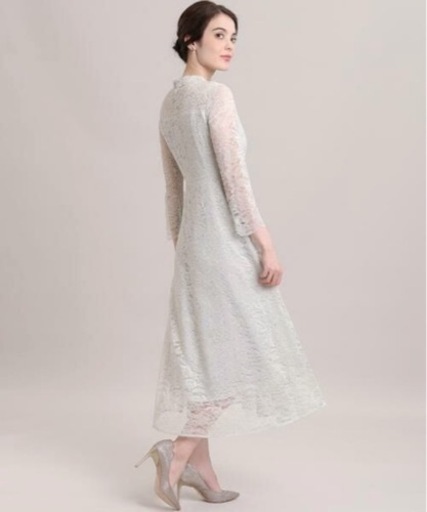 未使用品　＜Maglie White＞ラッセルレースロングドレス