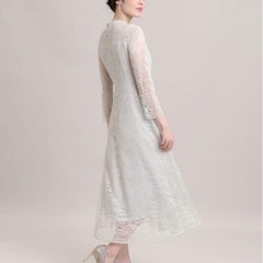 未使用品　＜Maglie White＞ラッセルレースロングドレスの画像