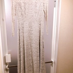 未使用品　＜Maglie White＞ラッセルレースロングドレスの画像