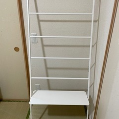 【値下げしました！！】ラダーハンガーラック　ワイド(山崎実業　tower)ホワイトの画像