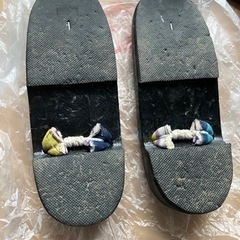 浴衣帯　作り帯と下駄のセットの画像