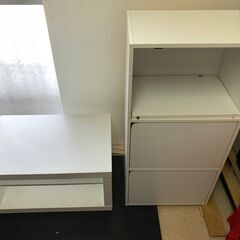 【中古】白い収納２つ※本日引取り優先