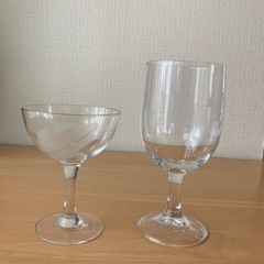 グラス2個セット　ゴブレット・デザート　1人飲み