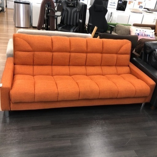 オレンジ3人掛けソファーベッド【トレファク上福岡】