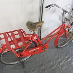 C806★昭和レトロ★ 中古自転車　郵便？　ロッド式実用車 【26インチ　耳付きタイヤ】の画像