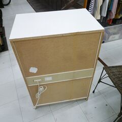 ニトリ ミドルレンジボード 幅60×奥行39.5×高さ89cm ホワイト レンジ台 収納家具 キッチン収納 苫小牧西店の画像