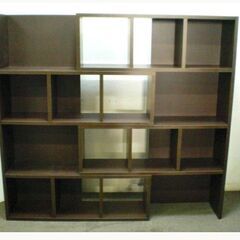 伸縮自在　オープンラック　本棚　伸縮 ブラウン　4段　収納　デザ...