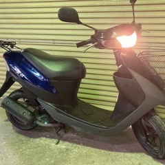 【売約済】実働 BT新品 バリ溝 スズキ CA1PA レッツ2 2スト原付 スクーター ブラック&ネイビー サイドスタンド付きの画像
