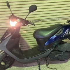 【売約済】実働 BT新品 バリ溝 スズキ CA1PA レッツ2 2スト原付 スクーター ブラック&ネイビー サイドスタンド付きの画像