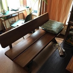 木製ベンチ　ソファ　重いです！