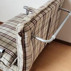 シングル　ソファーベッド　チェック柄の画像
